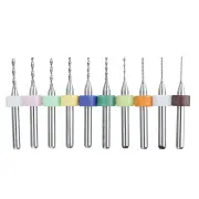 Drillpro 10Pcs 0.6mm-1.5mm Tungsten Carbide PCB Drill Bits Print Circuit Board Mini CNC Drilling Bit Set