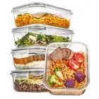 5 Pack 35oz Glass Food Storage Containers with Lids, Airtight Reusable Meal Prep