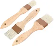 YARNOW 3pcs Barbecue Oil Brush Food Grade Bristle Basting Brush for Baking Grilling High Heat Resistant Handle for Pastries Meats and Outdoor Cooking