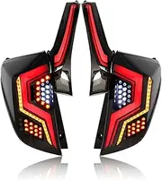 Car Tail Light Compatible With Jazz 2014-2018 LED Taillights Assembly Sequential Dynamic Turn Signals DRL Brake Reverse Lamp