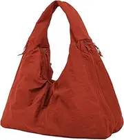 [Jusavie] Slouchy Nylon Hobo Bags Women Underarm Shoulder Bag Crescent Crossbody Purses Trendy Large Travel Beach Tote Handbag