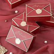 20Pcs Candy Box Cookie Gift Boxes，Romantic Wedding Favors Cute Chocolate Box for Wedding Bridal Birthday Party Supplies - RED