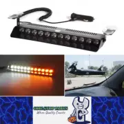 Amber/White Car Strobe Light Windshield Suction Mount Beacon Flash Warning Lamp