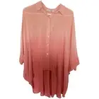 Young Fabulous Broke Ombre Top Size Small NWT Pink Peach Button Down
