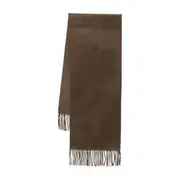 [The Dynamis Studio] The Dynamis Studio Fringe Wool Scarf ONE SIZE BROWN