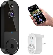 1080P Wireless Video Doorbell Camera with Free Chime, Smart AI Human Detection, Night Vision, 2-Way Audio, Battery Powered, Cloud Storage, 2.4G WiFi, Indoor Outdoor Surveillance