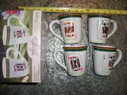 4 Mug Set Casino by American Atelier Playing Cards Hearts Spades Clubs Diamonds