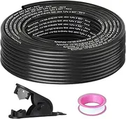 1/4" OD x 100FT DOT Air Line Black SAE J 844 PA12 Nylon Air Brake Tubing with Cutter and Teflon Tape, Pneumatic Nylon Air Line Hose for Semi Truck Trailer Air Brake System & Fluid Transfer