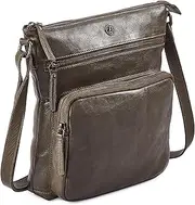 [Cochoa] Women's Crossbody Real Leather Triple Zip Bag, Purse, Travel Bag