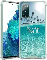 Clear Case Compatible with Samsung Galaxy S20 FE 5G, Sea Beach Pattern Style TPU/Shockproof Scratch Resistant 4 Corners Transparent Cover for Samsung Galaxy S20 FE 5G 6.5 inch