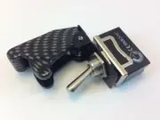 HD ON/OFF DPST 4P TOGGLE SWITCH 20 AMP WITH COVER CARBON-FIBER