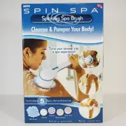 Spin Spa Spinning Body Brush w/ 5 Attachments Cleanse Massage Microdermabrasion