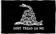 ANLEY Fly Breeze 3x5 Foot Black Don't Tread On Me Gadsden Flag - Vivid Color and Fade Proof - Canvas Header and Double Stitched - Flags Polyester with Brass Grommets 3 X 5 Ft