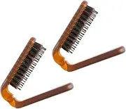 Beavorty 2pcs Folding Comb Hair Comb for Women Hair Brush for Curly Hair Hairbrush for Curly Hair Hairdressing Folding Brush Portable Comb Brush Travel Hair Comb Abs, Bristle, Nylon Coffee