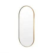 Wall Mirror Oval Aluminum Frame Bathroom 45 x 100cm GOLD