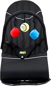 VeeBee Baby Minder Bouncer with Toy Bar, Brilliant Black
