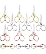6 packs Stainless Steel Scissors Anti Rust Folding Scissors Glasses Shaped Mini