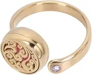 [ANDRESLAD] Aromatherapy Essential Oil Ring Leaf Locket Ring Trendy Rings Diffuser Locket Ring Aromatherapy Ring Rings for Women Aromatherapy Locket Ring Decor Stainless Steel