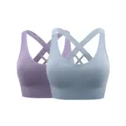 Nevenka 2 Pcs High Impact Sports Bra Medium Support Quick Dry Athletic Vest-Set3
