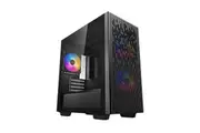 DEEPCOOL MATREXX 40 FS Micro-ATX Case, 3xTri-Color LED Fans, Tempered Glass Panel, Mesh Top and Front Panel, Better Airflow for Cooling Support