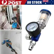 Air Regulator Gauge Spray Gun Pressure Paint Water Filter 1/4 Separator 0-140PSI