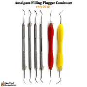6 Dental Root Canal Plugger Serrated Amalgam Plastic Composite Filling Mortenson