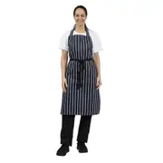 EDLP - Whites Bib Apron Blue/White Butchers Stripe - 28-38"