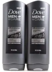 2 Dove Men Care Elements Charcoal Clay Micro Moisture Body And Face Wash 18 Oz.