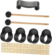 SWOOMEY Drum Supplies 9pcs Drumstick Set Finger Picks Mallets and Holder for Handpan Drum