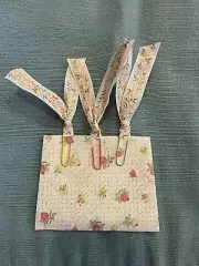 Paperclip Ribbon Bookmarks. Rose Gold Flowers Set Of 3.