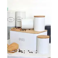 在飛比找ETMall東森購物網優惠-北歐竹蓋面包箱簡約鐵盒儲物盒桌面化妝品收納箱創意吐司收納盒
