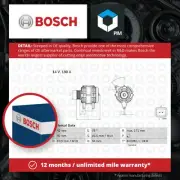 Alternator fits FIAT ULYSSE 179 2.2D 08 to 11 Bosch K9661544880 9661544880
