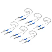 Napkin Chains, 18" 6Pcs Alloy Neck Bib Holder Chain Sun Hat Strap Lanyard, Blue