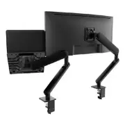 Atdec Ora Duo High-Performance Dynamic Monitor Arms with Laptop Tray. F-Clamp