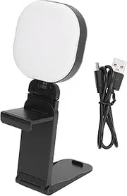 LED Clip On Fill Light ABS 5 Lighting Mode Foldable Mini Selfie Video Conference Light for Computer Laptop Live Streaming Black