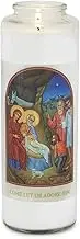 Root Candles Prayer Candles Clear Glass Devotional 7-Day Prayer Candle, Come Let Us Adore Him