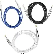3pcs 6 35mm Male to Male Car Shielded Audio Line Electric Guitar Cable 1 8m with Woven Fiber Mesh Protection for Aux Recording Connecting Electric Guitar to Sound Box