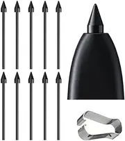 10 PCS Galaxy Tab S9 S Pen Soft Tips/Nibs Compatible With Tab S9 Ultra / Plus / FE - Replacement Tips/Nibs With Tools (Black*10)