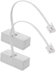 BELLIFFY 2pcs Rj11/rj14 Phone Splitter for Landlines 6p4c Detachable Line Adapter White Easy to Store