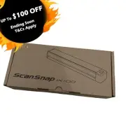 Fujitsu ScanSnap IX100 A4 Mobile/Portable Wi-Fi Scanner+1-Year Wty PA03688-B001