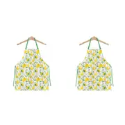 2x Gibson Gifts Lemon Grove Cotton Kitchen Chef Apron Cooking/Baking One Size