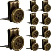 Zeyune 10 Pcs Metal Suspenders Buttons Movable No Sew Button End Brace Bronze