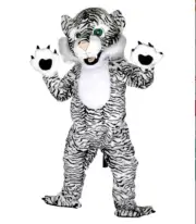 Halloween Black White CAT Mascot Costumes Suits Adults Outfit Cosplay Dress US