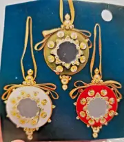 Thomas Boutique MIRRORED TRIO Sequin Bead Vintage Christmas Ornament Craft Kit