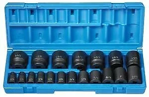 Grey Pneumatic 1719 1/2" Drive 19 Piece 12 Point Standard Length Fractional Set