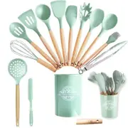 14 Piece Kitchen Utensil Set, with Wooden Handles, Includes Spatula, Whisk, S...