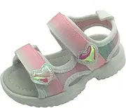 [GladRags] Girls Kids Beach Sandals Open Toe with Rip Tape Hook & Loop Strap Closure, Size 6-12