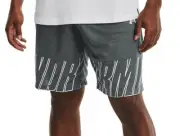 Mens UA Under Armour Baseline Speed Shorts -S, M, L, XL, XXL- Grey/White #012