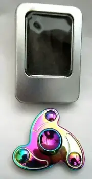 Rainbow Aluminum Metal Tri Hand Finger Spinner Fidget EDC Desk Toy Gyro-New!VER2