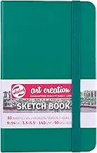 Tarence T9314-331M Art Creations Sketchbook, Drawing Notebook, 3.5 x 5.5 inches (9 x 14 cm), Forest Green, Thickness: 4.9 oz/sq ft (140 g/m2), Fine, Acid Free Paper, 80 Sheets Bound